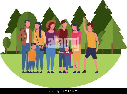 Family and kids cartoon Stock Vector