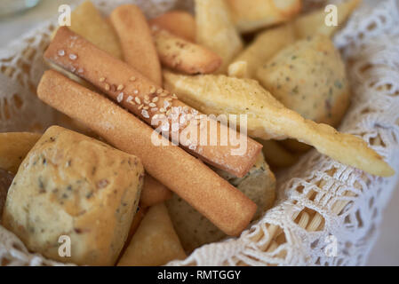 Assorted bread basket Stock Photo