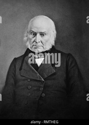 John Quincy Adams (1767-1848), Sixth President of the United States, Half-Length Portrait, Daguerreotype, Mathew Brady, 1840's Stock Photo