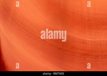 Lower Antelope Canyon. Close up. Worn smooth by erosion red sandstone layers, patterns and waves. Natural rock formation of American Southwest Stock Photo