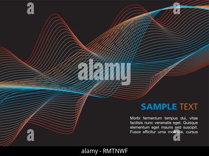 Colorful waves on black background Stock Vector