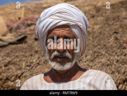 Portrait of a Rashaida tribe man, Kassala State, Kassala, Sudan Stock Photo