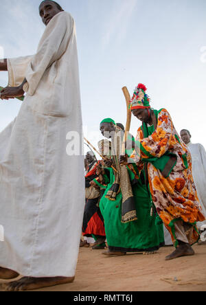 Friday sufi celebration at sheikh Hamad el Nil tomb, Khartoum State, Omdurman, Sudan Stock Photo
