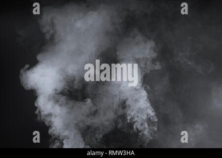 Big launched white smoke, isolated on a black background Stock Photo