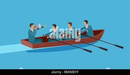 Team work. Business, teamwork, achieving goal concept. Vector illustration Stock Vector