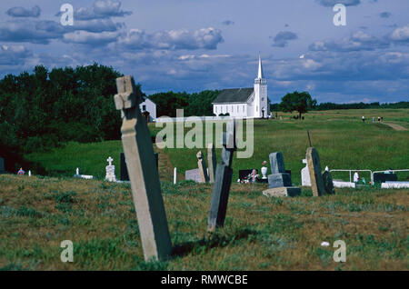 Cemetery at Batoche National Historic Park,Saskatchewan,Canada Stock Photo