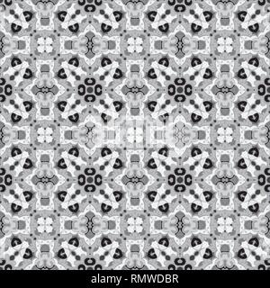 Abstract geometric background. Seamless vector pattern in grayscale colors. Ethnic boho style. Mosaic ornament structure. Carpet fragment. Stock Vector