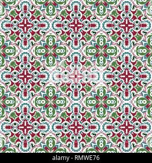 Seamless pattern in the classical style for the Christmas or festive wrapping paper. Ornament with oriental motifs. Suitable for textiles, scrapbookin Stock Vector
