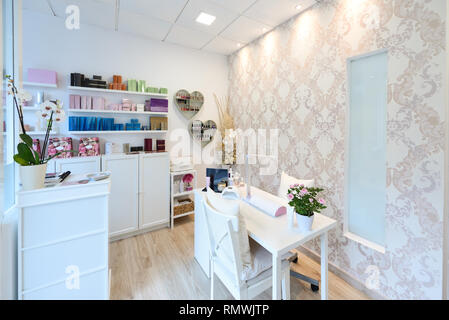 Reception of beauty, wellness and spa salon. Stock Photo
