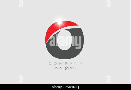 letter i in grey red color alphabet logo icon design suitable for a