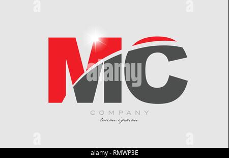 combination letter mc m c in grey blue color alphabet logo icon design ...
