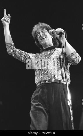 Musician Gary Lewis of Gary Lewis & the Playboys is shown performing on stage during a 'live' concert appearance. Stock Photo