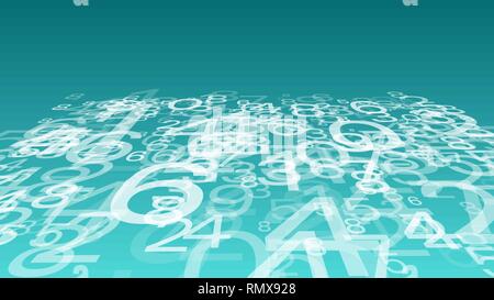 Random transparent numbers, abstract algorithm vector concept Stock Vector