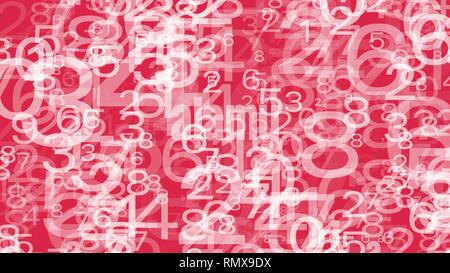 Transparent random numbers chaos, big data digits Stock Vector
