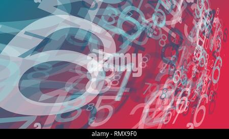 Digital numbers, cloud computing data exchange Stock Vector