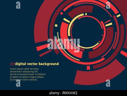 Abstract technology background with various technology elements Hi-tech communication concept background Stock Vector