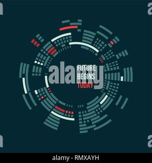 Abstract technology background with various technology elements Hi-tech communication concept background Stock Vector