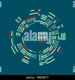 Abstract technology background with various technology elements Hi-tech communication concept background Stock Vector