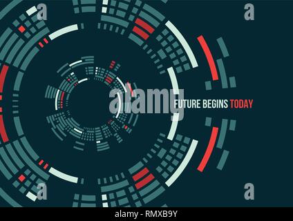 Abstract technology background with various technology elements Hi-tech communication concept background Stock Vector