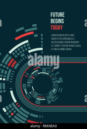 Abstract technology background with various technology elements Hi-tech communication concept background Stock Vector