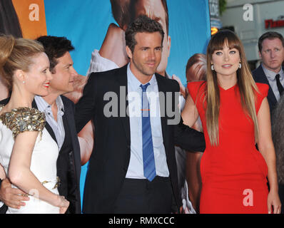 Leslie Mann, Jason Bateman, Ryan Reynolds, Olivia Wilde  at The Change Up Premiere at the Westwood Village Theatre in Los Angeles.Leslie Mann, Jason Bateman, Ryan Reynolds, Olivia Wilde  14  Event in Hollywood Life - California, Red Carpet Event, USA, Film Industry, Celebrities, Photography, Bestof, Arts Culture and Entertainment, Topix Celebrities fashion, Best of, Hollywood Life, Event in Hollywood Life - California, Red Carpet and backstage, movie celebrities, TV celebrities, Music celebrities, Topix, actors from the same movie, cast and co star together.  inquiry tsuni@Gamma-USA.com, Credi Stock Photo