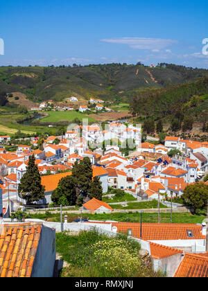 A view over Odeceixe, a small town in the northern Algarve, southern Portugal. Stock Photo