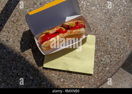 Coney Island hot dog classic American 'diner' dishes, new york Stock Photo