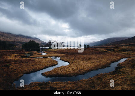 Loch Ossian , Corrour Stock Photo