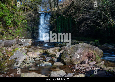 Blaen-y-Glyn waterfalls in The Brecon Beacons, Wales Stock Photo