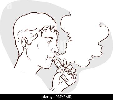 Electronic cigarette , Vape shop vector monochrome badges, emblems Stock Vector