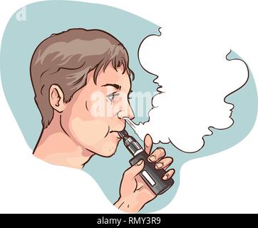Electronic cigarette , Vape shop vector monochrome badges, emblems Stock Vector