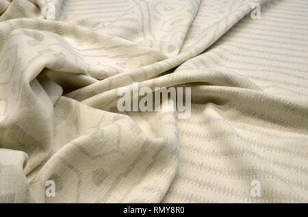 Jacquard with a light gray geometric ornament Stock Photo