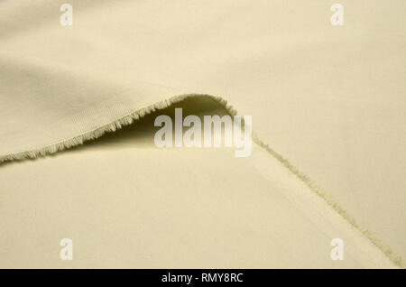 Cotton stretch fabric with elastan light beige Stock Photo