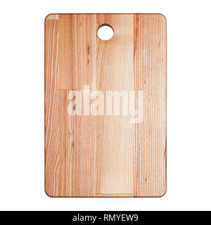 Rectangular cutting board isolated on white. Stock Photo