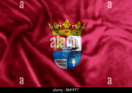 Segovia stylish waving and closeup flag illustration. Perfect for background or texture purposes. Stock Photo