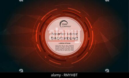 Vector abstract background with red HUD circle Stock Vector