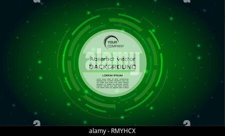 Vector abstract background with green HUD circle Stock Vector