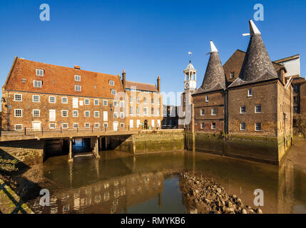 Three Mills Island, Clock Mill, River Lee, Bromley-by-Bow, Newham, East London. Stock Photo