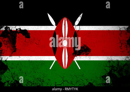 Kenya grunge and dirty flag illustration. Perfect for background or texture purposes. Stock Photo