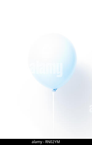 Blue balloon on white background with shadow. Strong light Stock Photo