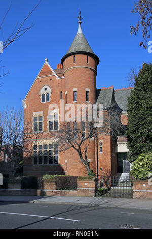 The Tower House, Kensington, London. Famous neo-gothic Victorian house designed by William Burgess and now owned by Led Zeplin's guitarist Jimmy Page. Stock Photo