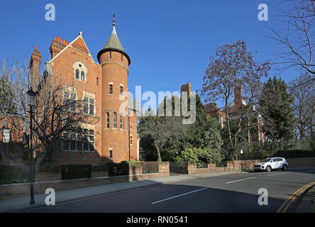 The Tower House, Kensington, London. Famous neo-gothic Victorian house designed by William Burgess and now owned by Led Zeplin's guitarist Jimmy Page. Stock Photo