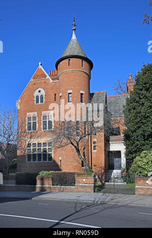 The Tower House, Kensington, London. Famous neo-gothic Victorian house designed by William Burgess and now owned by Led Zeplin's guitarist Jimmy Page. Stock Photo