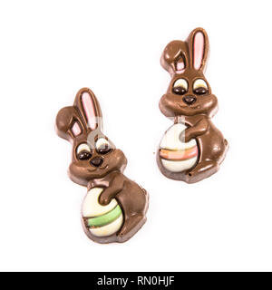 Chocolate bunnies candy for easter celebration Stock Photo