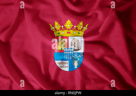 Segovia stylish waving and closeup flag illustration. Perfect for background or texture purposes. Stock Photo