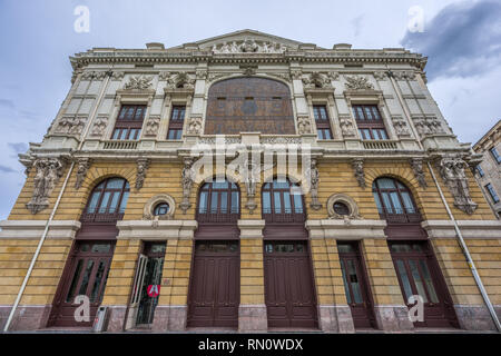 Arriaga Theater (Teatro Arriaga) Back door. Built by architect Joaquin Rucoba. Located in BIllbao, Basque Country, Spain. Stock Photo