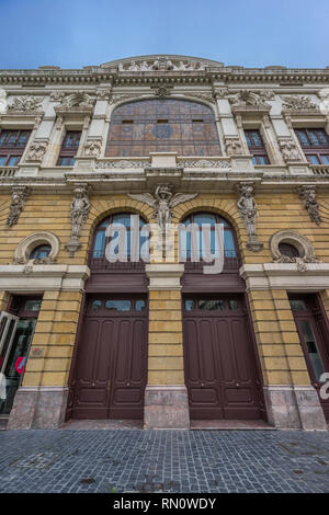 Arriaga Theater (Teatro Arriaga) Back door. Built by architect Joaquin Rucoba. Located in BIllbao, Basque Country, Spain. Stock Photo