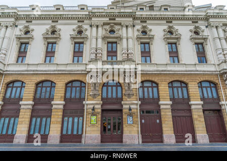 Arriaga Theater (Teatro Arriaga) Side door entrance. Built by architect Joaquin Rucoba. Located in BIllbao, Basque Country, Spain. Stock Photo