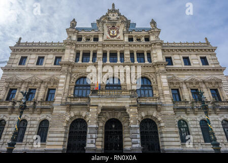 Biscay Foral Delegation Palace house of Biscay Foral Council (Palacio de la Diputación Foral de Vizcaya) Eclectic style building Located in Gran via,  Stock Photo