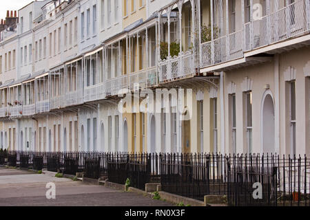 Section of Georgian terraced housing in Royal York Crescent in Clifton, Bristol. Stock Photo